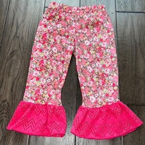 Cachcach boHo floral crochet, like bell bottom girl pants
